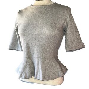 Club Monaco Short Sleeve Grey Peplum Top